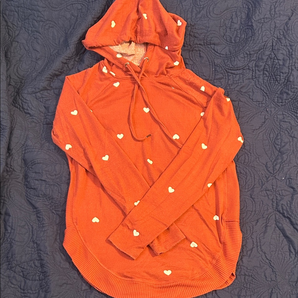 Maurices Rust Heart Print Hoodie